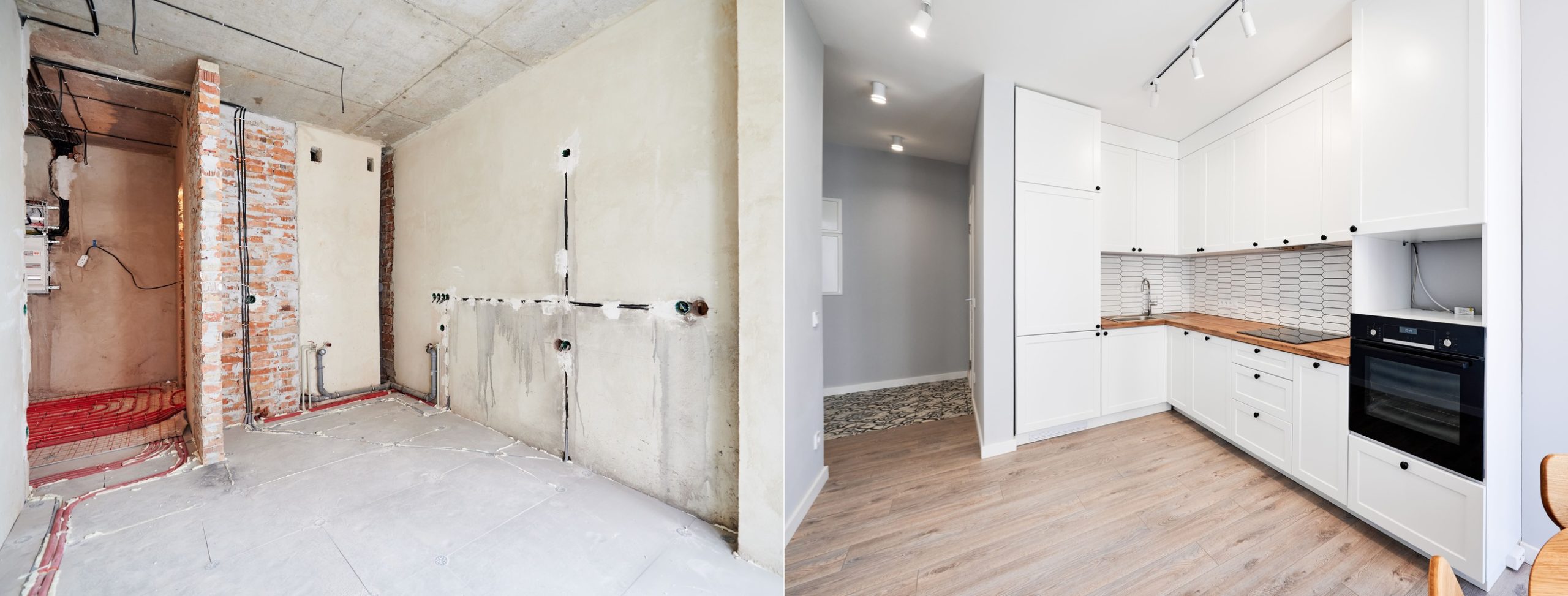 Travaux second œuvre mur porteur dans la cuisine d'une maison