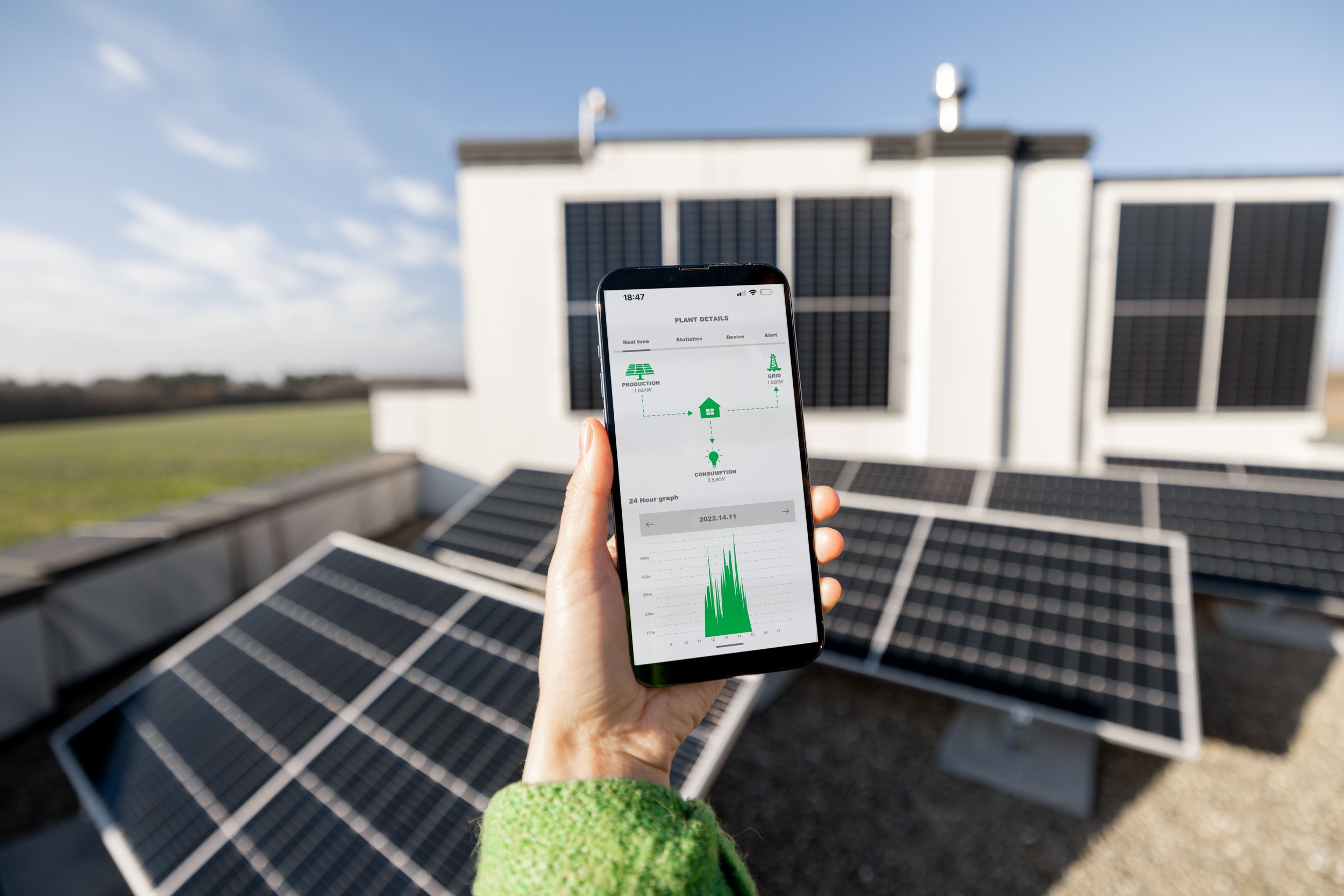 Performance énergétique avec des panneaux solaires sur un immeuble